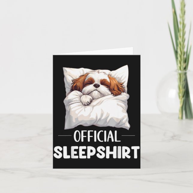 Shih Tzu Sleepshirt Süßes Hundeliebhaber-Pyjama-Sc Karte (Vorderseite)