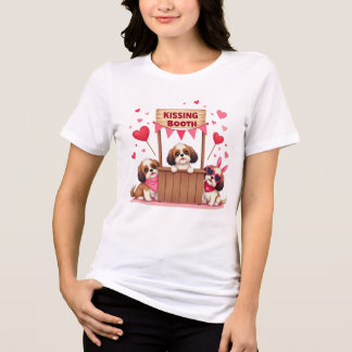 Shih Tzu Smooch Station Kissing Booth Geschenk Tri-Blend Shirt