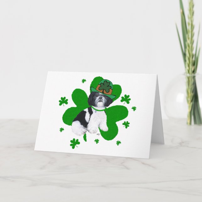 Shih Tzu St Patricks Day Karte (Vorderseite)