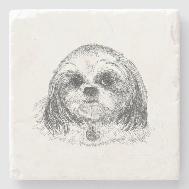 Shih Tzu Steinuntersetzer (Vorderseite)