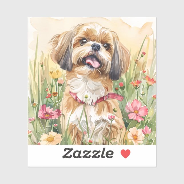 Shih Tzu Sticker - Niedlicher Hundeaufkleber (Blatt)