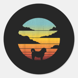 Shih Tzu Style 60er 70er Men Women Geschenke Runder Aufkleber