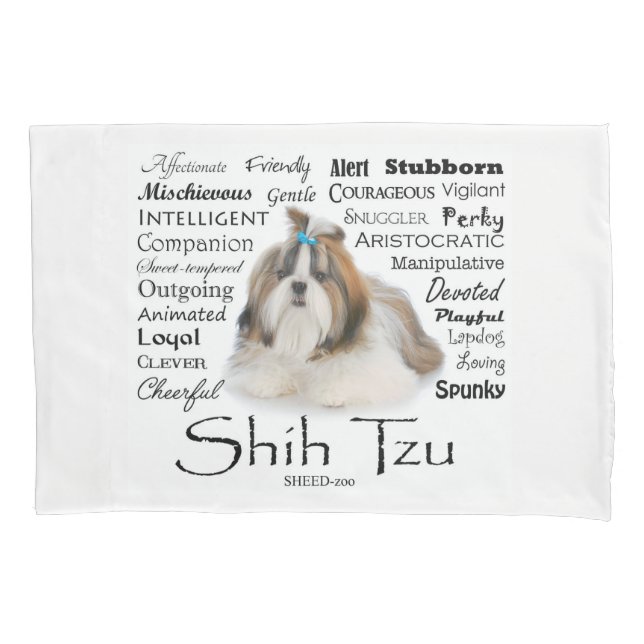 Shih Tzu Traits Pillowcase Kissenbezug (Vorderseite)
