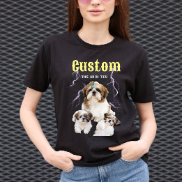 Shih Tzu Trendy Bootleg Personalisiertes Hunde-Fot T-Shirt