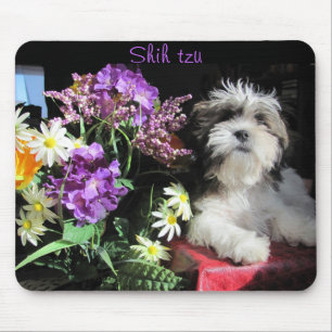 Shih tzu und Blume Mousepad