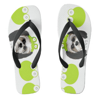 Shih Tzu und Frösche Flip Flops