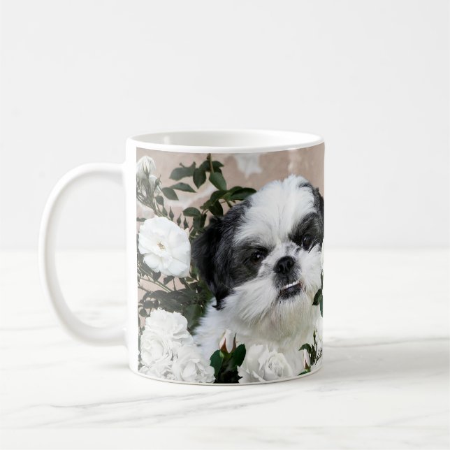 Shih Tzu und Rosen Tasse (Links)