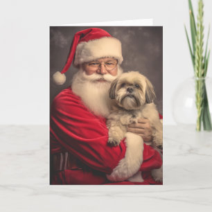 Shih Tzu und Santa Feiertagskarte