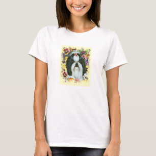 Shih Tzu und Stiefmütterchen Kunstdrucke T-Shirt
