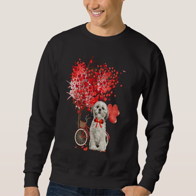 Shih Tzu Valentines Day  Dog  Happy Valentine Sweatshirt (Vorderseite)