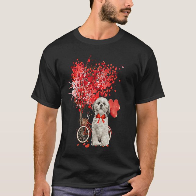 Shih Tzu Valentines Day  Dog  Happy Valentine T-Shirt (Vorderseite)