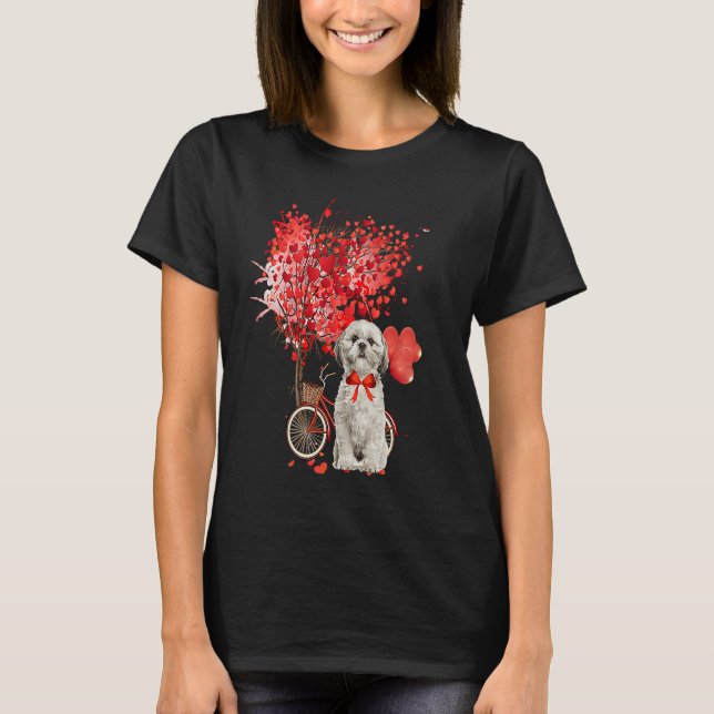 Shih Tzu Valentines Day  Dog  Happy Valentine T-Shirt (Vorderseite)