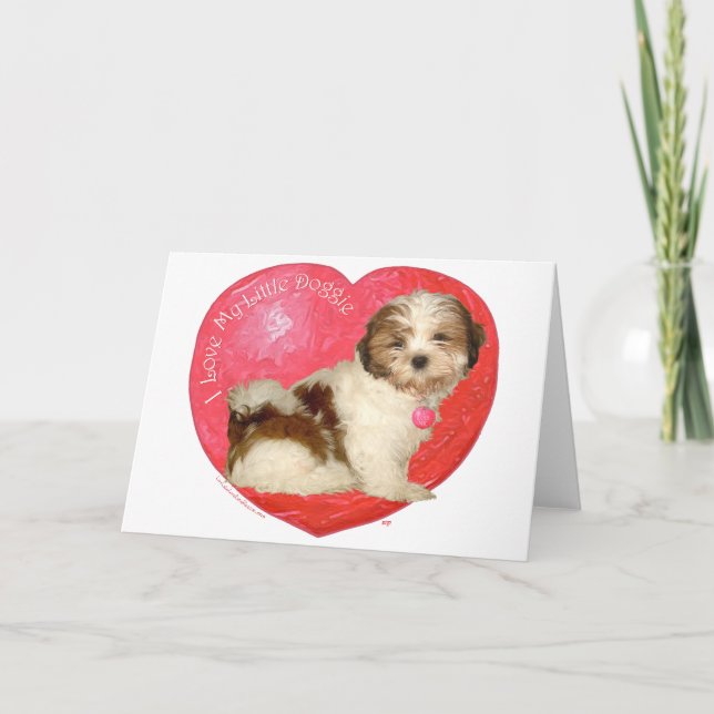 Shih Tzu Valentine's Day Feiertagskarte (Vorderseite)