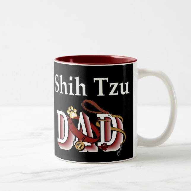 Shih Tzu Vater Geschenke Zweifarbige Tasse (Rechts)