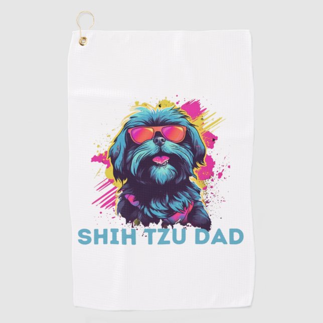 Shih Tzu Vater Golfhandtuch (Vorderseite)