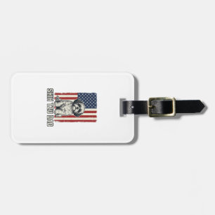 Shih Tzu Vater Patriotische Flagge Vintage Hundesh Gepäckanhänger