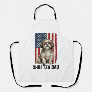 Shih Tzu Vater Patriotisches Vintage Hund-Shirt De Schürze