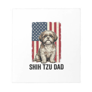 Shih Tzu Vater Patriotisches Vintage Hundeshirt De Notizblock