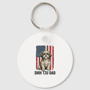 Shih Tzu Vater Patriotisches Vintage Hundeshirt De Schlüsselanhänger