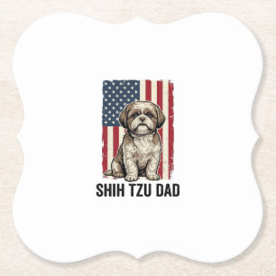 Shih Tzu Vater Patriotisches Vintage Hundeshirt De Untersetzer