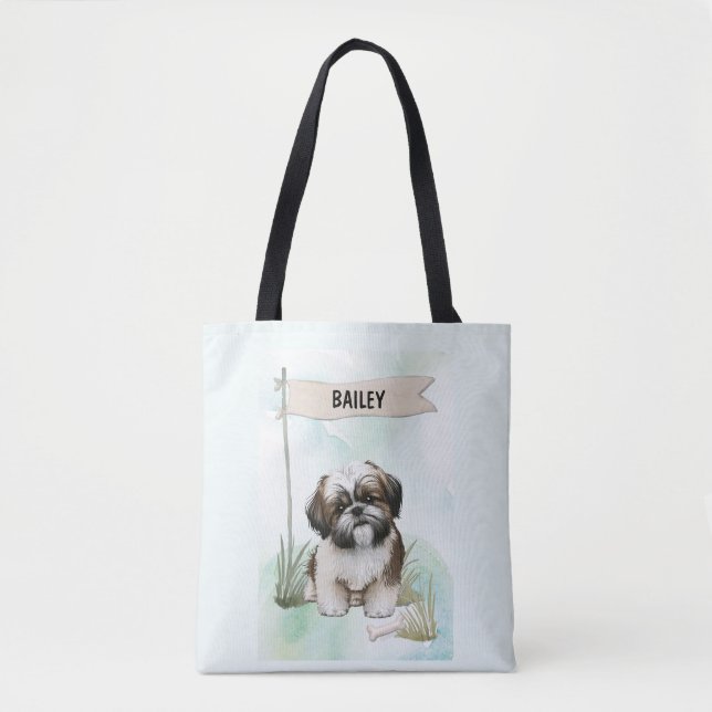 Shih Tzu Wasserfarben Personalisierter Hund (Vorderseite)