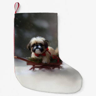 Shih Tzu Weihnachten Schnee Winter Kleiner Weihnachtsstrumpf