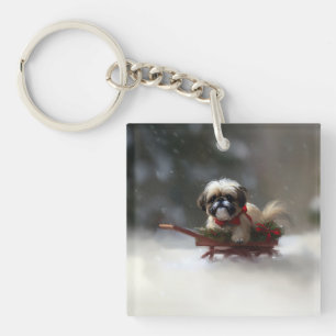 Shih Tzu Weihnachten Schnee Winter Schlüsselanhänger