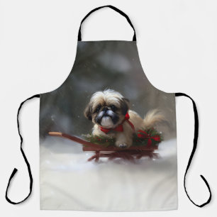 Shih Tzu Weihnachten Schnee Winter Schürze