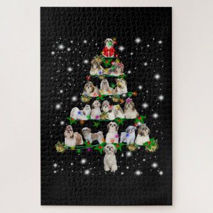 Shih Tzu Weihnachtsbaum bedeckt durch Fashlight Puzzle