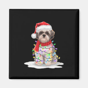 Shih Tzu Weihnachtsbaum Niedliche Weihnachtsmannmü Magnet