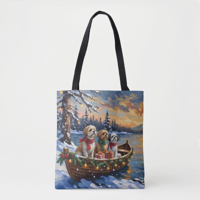 Shih Tzu Weihnachtsboot Urlaub (Vorderseite)