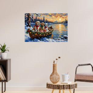 Shih Tzu Weihnachtsboot Urlaub Poster