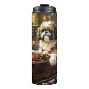 Shih Tzu Weihnachtsfeiertag Thermosbecher