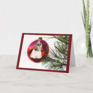Shih Tzu Weihnachtskarte Ornament Feiertagskarte