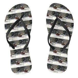 Shih Tzu Weihnachtsschnee Winter Flip Flops