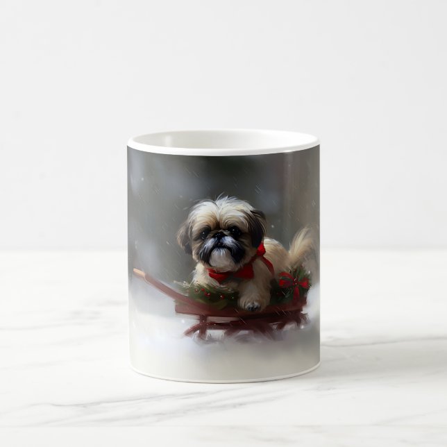 Shih Tzu Weihnachtsschnee Winter Kaffeetasse (Mittel)