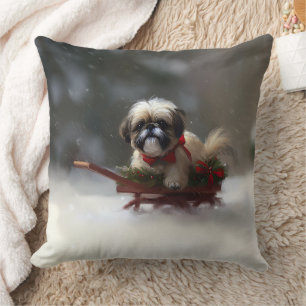 Shih Tzu Weihnachtsschnee Winter Kissen