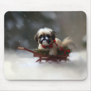 Shih Tzu Weihnachtsschnee Winter Mousepad