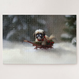 Shih Tzu Weihnachtsschnee Winter Puzzle