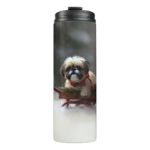 Shih Tzu Weihnachtsschnee Winter Thermosbecher