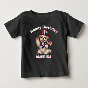Shih Tzu Welpe (2f) Patriotisches Kind T-Shirt