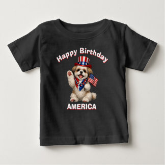 Shih Tzu Welpe (2f) Patriotisches Kind T-Shirt