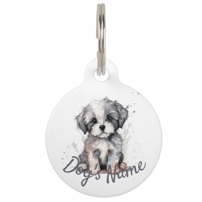 Shih-tzu-Welpe Haustiermarke (Vorderseite)