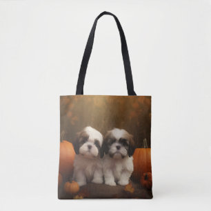 Shih Tzu Welpe Herbstfreude Kürbis 