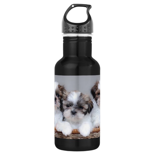 Shih Tzu Welpen Edelstahlflasche (Vorderseite)