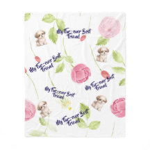 Shih Tzu Welpen Fleece Decke