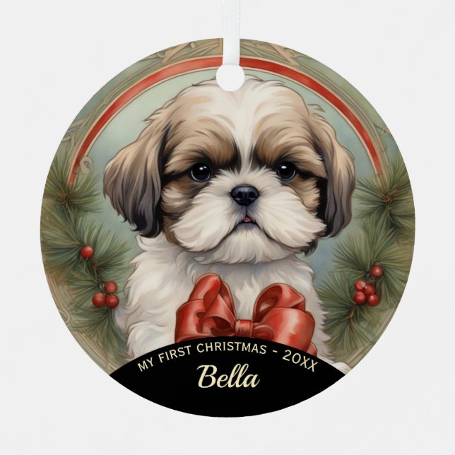 Shih Tzu Welppy's First Christmas Ornament (Vorderseite)