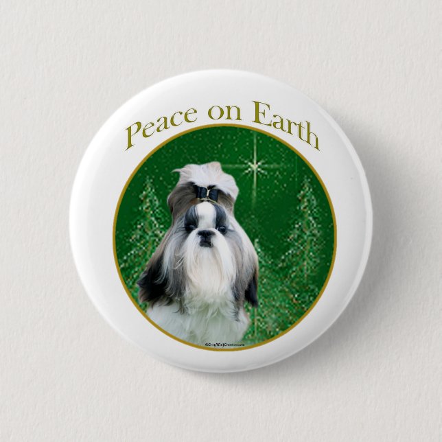 Shih Tzu Weltfrieden - Button (Vorderseite)