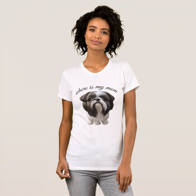 Shih Tzu - Wo ist meine Mama T-Shirt (Vorne ganz)
