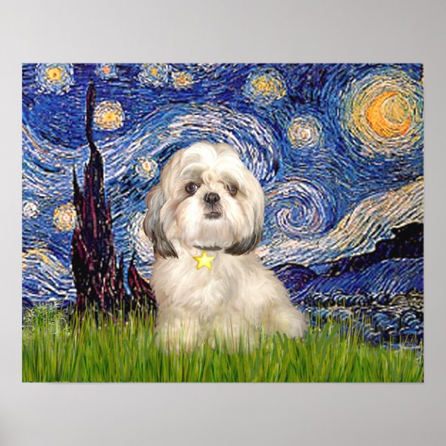 Shih Tzu (Y) - Starry Night Poster (Vorne)